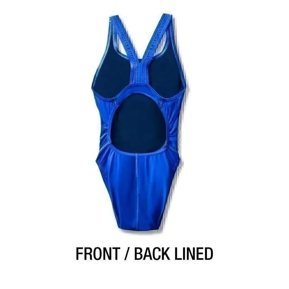 Speedo Big Kid, girls Prolt Super Pro Solid one piece swimsuits, Black, 8/24